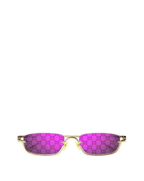 gucci pink rectangular-frame metal sunglasses sale|gucci 61mm round sunglasses.